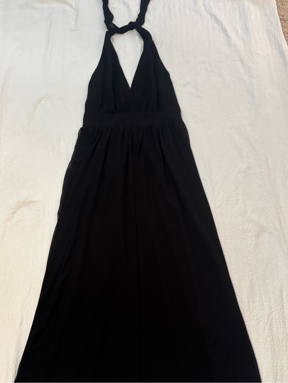Express Black Deep V-Plunge Halter Chiffon Maxi Dress - Size Medium